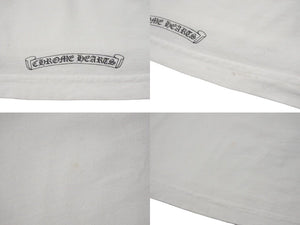 CHROME HEARTS クロムハーツ 半袖Ｔシャツ 新型 ネックロゴプリント ホワイト コットン サイズL 美品 中古 4b000779