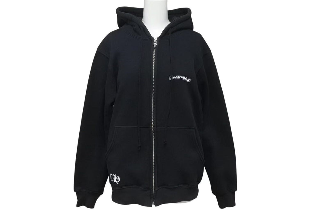 CHROME HEARTS クロムハーツ ダガージップパーカー サイズS アーチロゴ CHプラス ダブルフェイス ブラック 美品 中古 4b000784