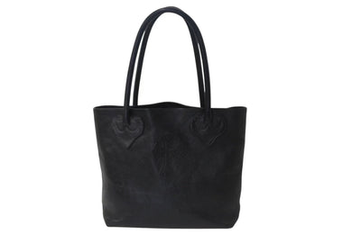 CHROME HEARTS クロムハーツ FS TOTE FSトートバッグ CHクロスレザーパッチ レザー シルバー925 ブラック 美品 中古 4b000788 