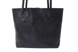 CHROME HEARTS クロムハーツ FS TOTE FSトートバッグ CHクロスレザーパッチ レザー シルバー925 ブラック 美品 中古 4b000788 