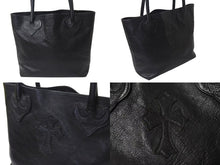 画像をギャラリービューアに読み込む, CHROME HEARTS クロムハーツ FS TOTE FSトートバッグ CHクロスレザーパッチ レザー シルバー925 ブラック 美品 中古 4b000788 
