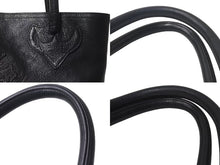 画像をギャラリービューアに読み込む, CHROME HEARTS クロムハーツ FS TOTE FSトートバッグ CHクロスレザーパッチ レザー シルバー925 ブラック 美品 中古 4b000788 