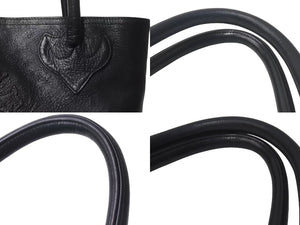CHROME HEARTS クロムハーツ FS TOTE FSトートバッグ CHクロスレザーパッチ レザー シルバー925 ブラック 美品 中古 4b000788 
