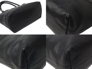 CHROME HEARTS クロムハーツ FS TOTE FSトートバッグ CHクロスレザーパッチ レザー シルバー925 ブラック 美品 中古 4b000788 