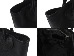 CHROME HEARTS クロムハーツ FS TOTE FSトートバッグ CHクロスレザーパッチ レザー シルバー925 ブラック 美品 中古 4b000788 