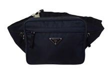 Load image into Gallery viewer, PRADA プラダ ウエストバッグ ショルダーバッグ トライアングルロゴ 2VL001 ナイロン ネイビー ブラック シルバー金具 美品 中古 4b000789