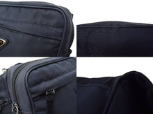 Load image into Gallery viewer, PRADA プラダ ウエストバッグ ショルダーバッグ トライアングルロゴ 2VL001 ナイロン ネイビー ブラック シルバー金具 美品 中古 4b000789