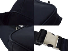 Load image into Gallery viewer, PRADA プラダ ウエストバッグ ショルダーバッグ トライアングルロゴ 2VL001 ナイロン ネイビー ブラック シルバー金具 美品 中古 4b000789