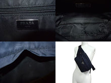 Load image into Gallery viewer, PRADA プラダ ウエストバッグ ショルダーバッグ トライアングルロゴ 2VL001 ナイロン ネイビー ブラック シルバー金具 美品 中古 4b000789