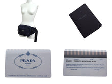 Load image into Gallery viewer, PRADA プラダ ウエストバッグ ショルダーバッグ トライアングルロゴ 2VL001 ナイロン ネイビー ブラック シルバー金具 美品 中古 4b000789