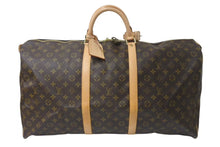 Load image into Gallery viewer, 極美品 LOUIS VUITTON ルイヴィトン キーポル60 ボストンバッグ M41422 モノグラム PVC レザー ブラウン 中古 4b000794