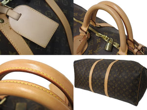 極美品 LOUIS VUITTON ルイヴィトン キーポル60 ボストンバッグ M41422 モノグラム PVC レザー ブラウン 中古 4b000794