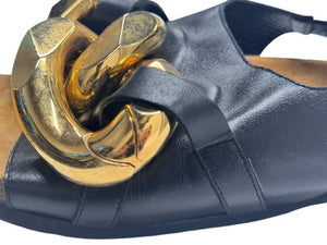 JW ANDERSON ジェイダブリューアンダーソン Chain Flat Sandal チェーン フラットサンダル ブラック サイズ42 良品 中古 4b000800