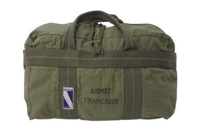 フランスタイプ パラシュートバッグ ミリタリーバッグ ハンドバッグ コットン カーキ ホワイト レッド 美品 中古 4b000805 
