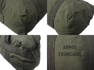 フランスタイプ パラシュートバッグ ミリタリーバッグ ハンドバッグ コットン カーキ ホワイト レッド 美品 中古 4b000805 