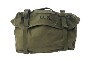 US ARMY ユーエスアーミー ミリタリーカーゴバッグ アメリカ軍 手提げ鞄 キャンバス カーキ ブラック 良品 中古 4b000808 