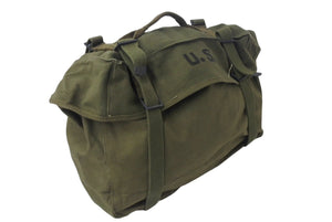 US ARMY ユーエスアーミー ミリタリーカーゴバッグ アメリカ軍 手提げ鞄 キャンバス カーキ ブラック 良品 中古 4b000808 