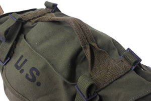 US ARMY ユーエスアーミー ミリタリーカーゴバッグ アメリカ軍 手提げ鞄 キャンバス カーキ ブラック 良品 中古 4b000808 