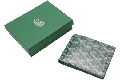 新品未使用 GOYARD ゴヤール ヴィクトワール ウォレット 二つ折り財布 VICTO8PMLTY50CL50X PVC レザー グリーン 中古 4b000809