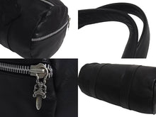 Load image into Gallery viewer, CHROME HEARTS クロムハーツ DUFFLE TINY タイニーダッフル ボストンバッグ ダガージップ レザー シルバ−925 ブラック 美品 中古 4b000810