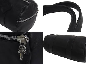 CHROME HEARTS クロムハーツ DUFFLE TINY タイニーダッフル ボストンバッグ ダガージップ レザー シルバ−925 ブラック 美品 中古 4b000810