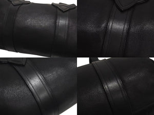 CHROME HEARTS クロムハーツ DUFFLE TINY タイニーダッフル ボストンバッグ ダガージップ レザー シルバ−925 ブラック 美品 中古 4b000810