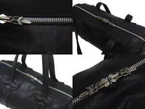 CHROME HEARTS クロムハーツ DUFFLE TINY タイニーダッフル ボストンバッグ ダガージップ レザー シルバ−925 ブラック 美品 中古 4b000810