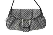 Load image into Gallery viewer, 極美品 CELINE セリーヌ ワンショルダーバッグ CE00/34 マカダム柄 ブラック グレー キャンバス レザー シルバー金具 総柄 中古 4b000821