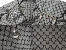 Load image into Gallery viewer, 極美品 CELINE セリーヌ ワンショルダーバッグ CE00/34 マカダム柄 ブラック グレー キャンバス レザー シルバー金具 総柄 中古 4b000821