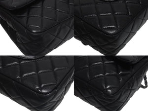 極美品 CHANEL シャネル マトラッセ25 Wフラップ Wチェーンショルダーバッグ 12番台 ラムスキン ココマーク マットシルバー金具 中古 4b000823