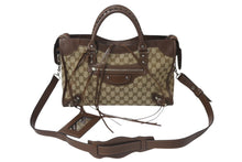 Load image into Gallery viewer, 極美品 BALENCIAGA × GUCCI バレンシアガ × グッチ Neo Classic City bag シティ ハンドバッグ ショルダーバッグ 2WAY WS13181 レザー 中古 4b000836