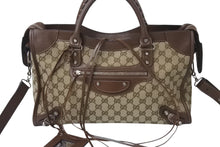 Load image into Gallery viewer, 極美品 BALENCIAGA × GUCCI バレンシアガ × グッチ Neo Classic City bag シティ ハンドバッグ ショルダーバッグ 2WAY WS13181 レザー 中古 4b000836
