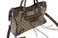 Load image into Gallery viewer, 極美品 BALENCIAGA × GUCCI バレンシアガ × グッチ Neo Classic City bag シティ ハンドバッグ ショルダーバッグ 2WAY WS13181 レザー 中古 4b000836