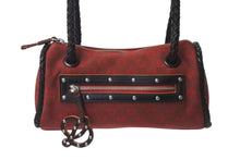 Load image into Gallery viewer, LOEWE ロエベ ハンドバッグ 290503 アナグラム柄 キャンバス レザー レッド ブラウン シルバー金具 美品 中古 4b000840