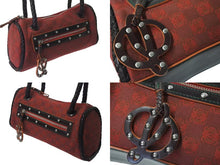 Load image into Gallery viewer, LOEWE ロエベ ハンドバッグ 290503 アナグラム柄 キャンバス レザー レッド ブラウン シルバー金具 美品 中古 4b000840