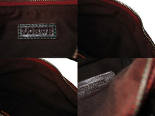 Load image into Gallery viewer, LOEWE ロエベ ハンドバッグ 290503 アナグラム柄 キャンバス レザー レッド ブラウン シルバー金具 美品 中古 4b000840