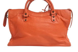 BALENCIAGA バレンシアガ ザ・シティ 2WAYバッグ ハンドバッグ オレンジ系 レザー 115748 良品 中古 4b000844
