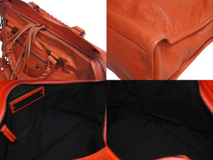BALENCIAGA バレンシアガ ザ・シティ 2WAYバッグ ハンドバッグ オレンジ系 レザー 115748 良品 中古 4b000844