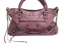 Load image into Gallery viewer, BALENCIAGA バレンシアガ ザ ファースト ハンドバッグ 2WAY ショルダーバッグ ワンショルダー パープル レザー 美品 中古 4b000845