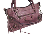 Load image into Gallery viewer, BALENCIAGA バレンシアガ ザ ファースト ハンドバッグ 2WAY ショルダーバッグ ワンショルダー パープル レザー 美品 中古 4b000845
