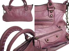 Load image into Gallery viewer, BALENCIAGA バレンシアガ ザ ファースト ハンドバッグ 2WAY ショルダーバッグ ワンショルダー パープル レザー 美品 中古 4b000845