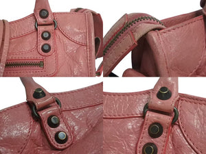 BALENCIAGA バレンシアガ ジャイアントミニシティ 2WAY ハンドバッグ ショルダーバッグ ピンク レザー 300295 良品 中古 4b000847