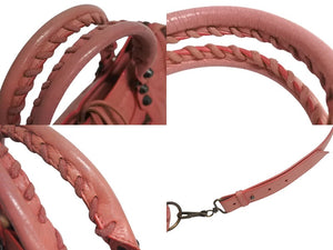 BALENCIAGA バレンシアガ ジャイアントミニシティ 2WAY ハンドバッグ ショルダーバッグ ピンク レザー 300295 良品 中古 4b000847