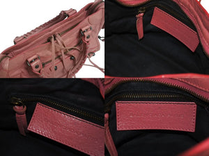 BALENCIAGA バレンシアガ ジャイアントミニシティ 2WAY ハンドバッグ ショルダーバッグ ピンク レザー 300295 良品 中古 4b000847