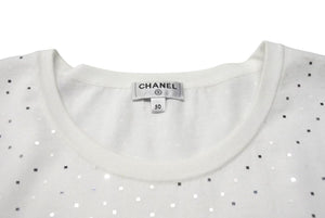 新品未使用 CHANEL シャネル 半袖Ｔシャツ ラージココマーク 花柄 P70446K10042 ホワイト コットン サイズ50 中古 4b000856
