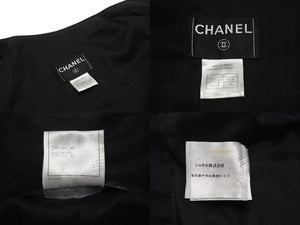 CHANEL シャネル ジャケット ココマーク ロゴ ボタン 06P P28166V18378 ブラック シルク サイズ38 美品 中古 4b000858