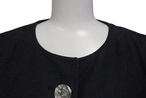 CHANEL シャネル ジャケット ココマーク ロゴ ボタン 06P P28166V18378 ブラック シルク サイズ38 美品 中古 4b000858