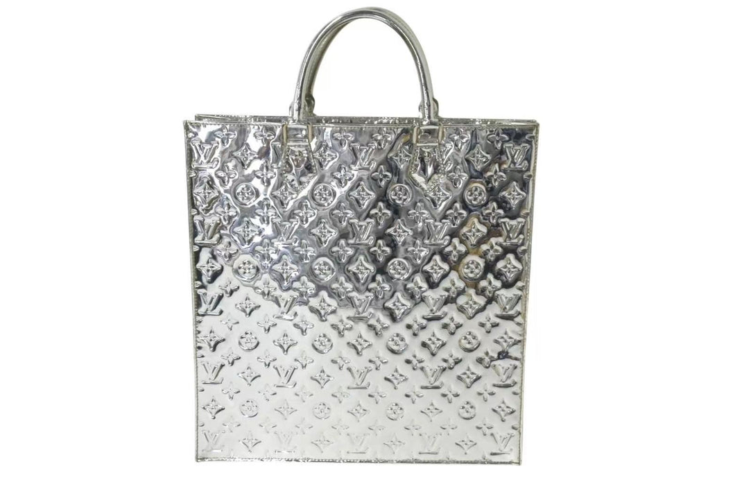 LOUIS VUITTON ルイヴィトン サックプラ ハンドバッグ M40269 モノグラム ミロワール レザー シルバー金具 美品 中古 4b000865