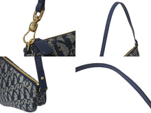 Load image into Gallery viewer, 極美品 Christian Dior クリスチャンディオール トロッター サドルポーチ ワンショルダーバッグ MC0091 ネイビー 中古 4b000867