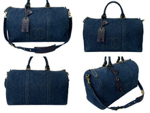 Load image into Gallery viewer, CHANEL シャネル ボストンバッグ ショルダーバッグ 4番台 2WAY ココマーク デニム インディゴブルー ゴールド金具 美品 中古 4b000869
